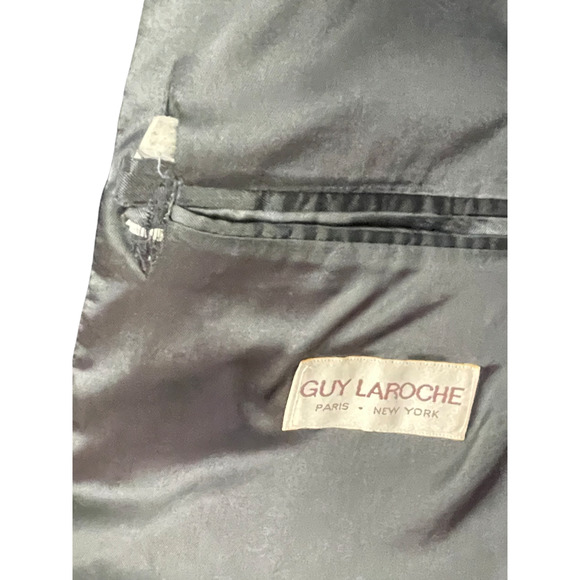 VTG Guy Laroche Womens Wool & Cashmere Trench Size L Black - Picture 8 of 11